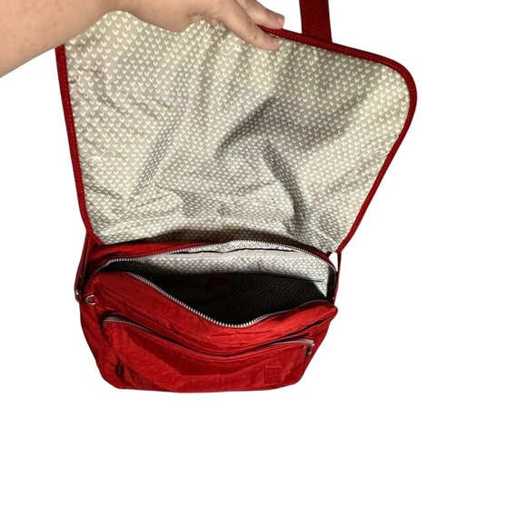 Red Kipling Messenger Bag With Adjustable Strap & Multiple Pockets - Picture 7 of 8
